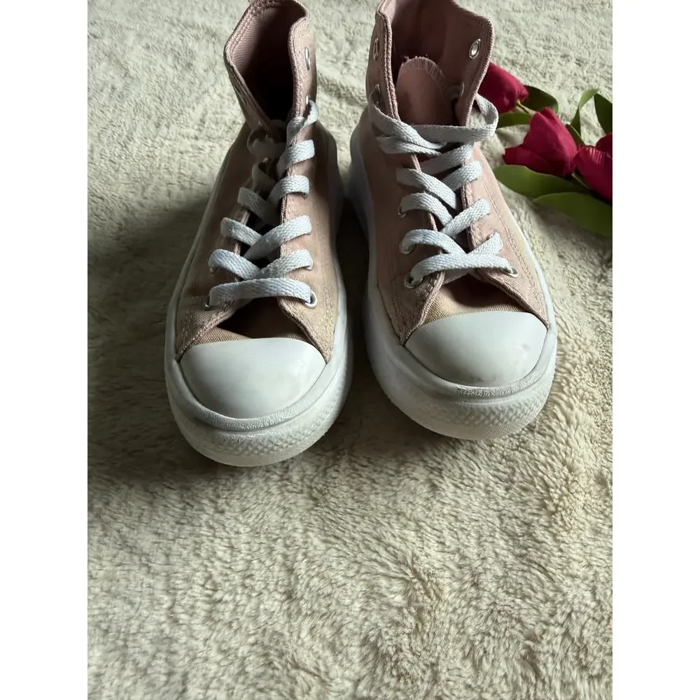 Converse Chuck Taylor High Stone Mauve Shoe Canvas Pink Sneakers kids Size 2